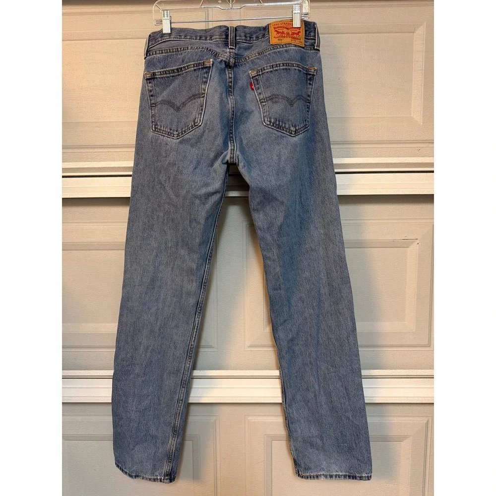 Levis 505 Regular Fit Straight Leg Blue Denim Jeans Mens 32x34 00505-4891